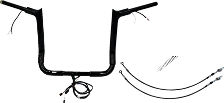 FBI Fat Baggers Wired 1-1/2" Pointed Top Handlebar Kits for FLH/X '14-'15 - Black / 14"