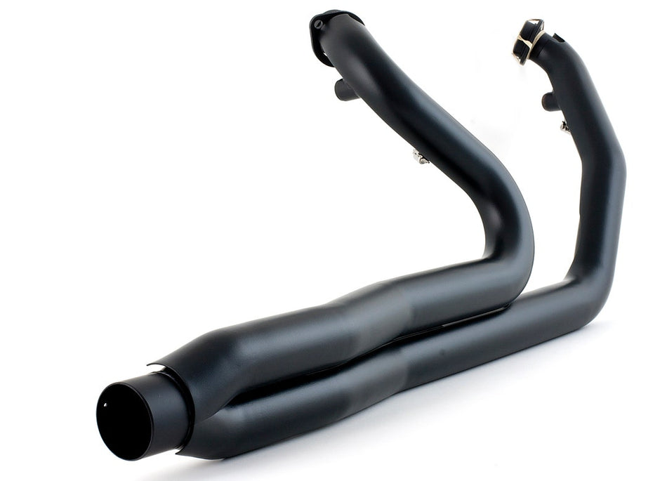 D&D Black Boss Fat Cat 2-1 Exhaust Slant Cut Harley Touring 09-16 Louvered Wrapped