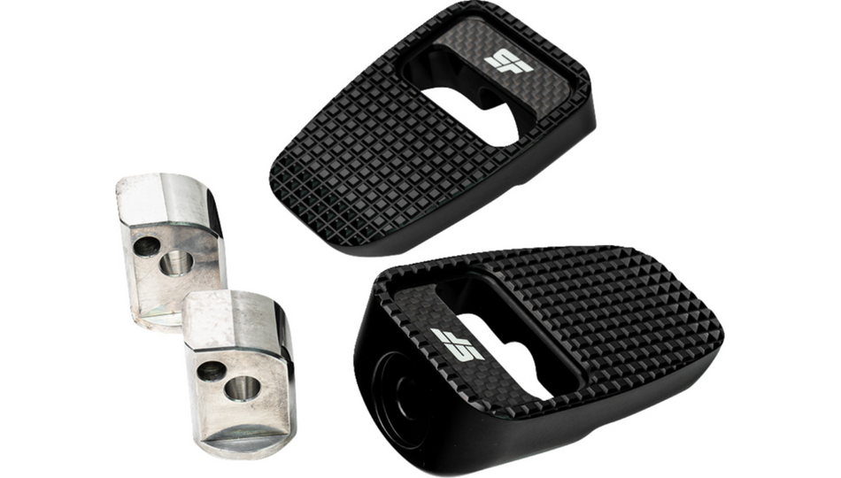 Slyfox Black Anodized Passenger Footpegs 4 Harley M8 Softail/ELW Pan Am