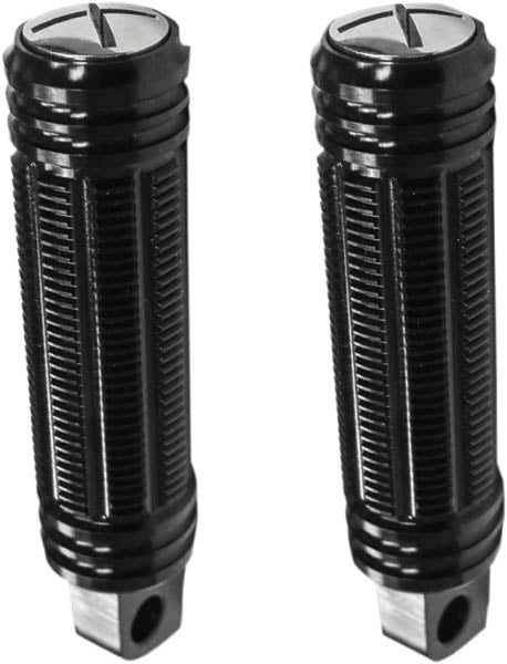 Burly Brand Stash Foot Pegs Black Anodized Male Mount Harley and Metric