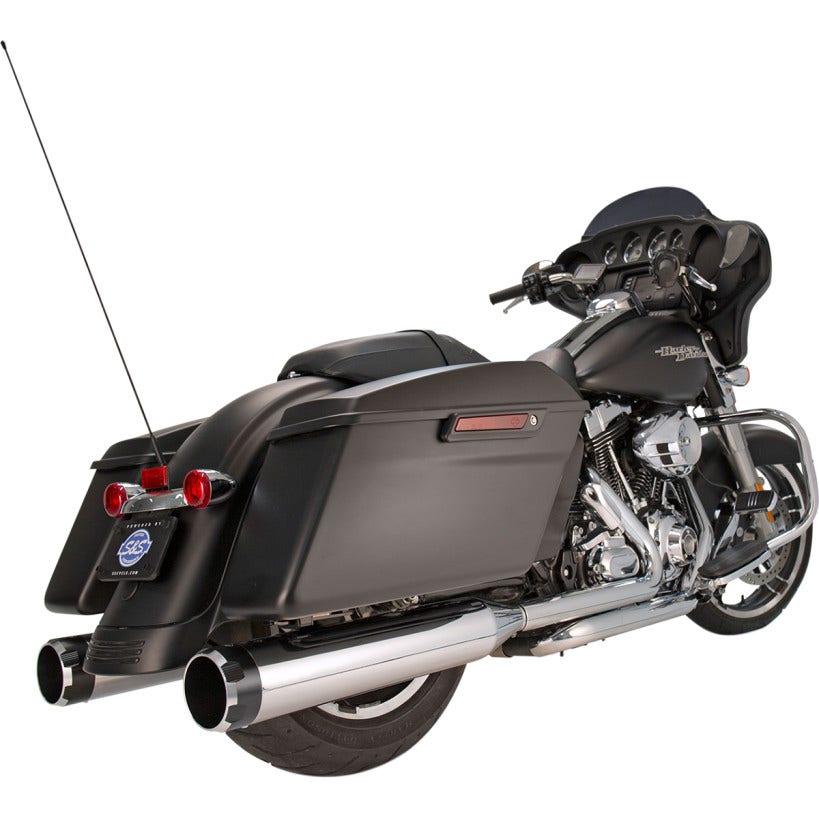S&S Cycle Chrome MK45 4.5" Slip On Mufflers W/ Black Thruster Tips Harley