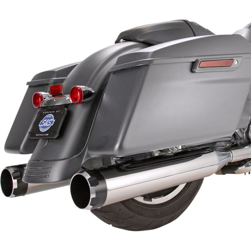 S&S Cycle Chrome MK45 4.5" Slip On Mufflers W/ Black Thruster Tips Harley 17-23
