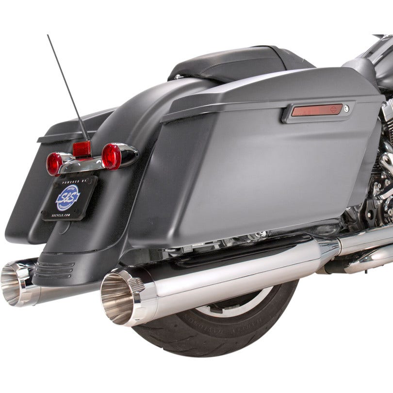 S&S Cycle Chrome MK45 4.5" Slip On Mufflers W/ Chrome Thruster Tips Harley 17-23