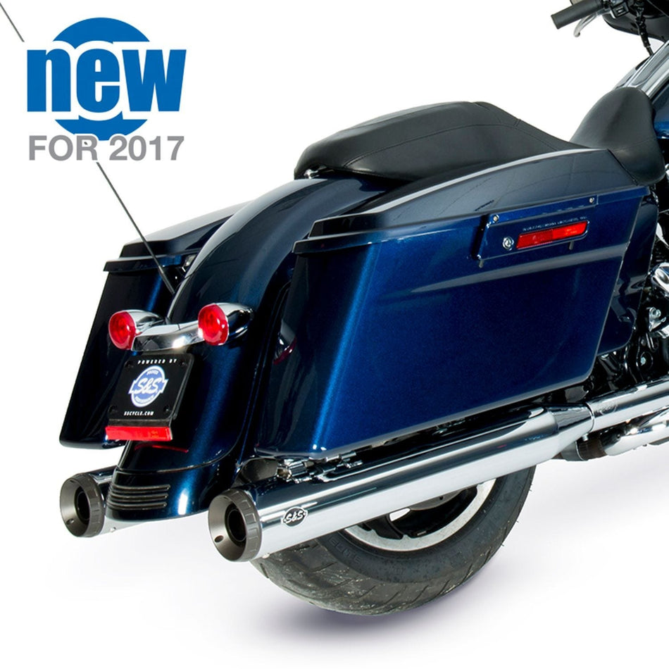 S&S Cycle Chrome Grand National 4" Slip On Mufflers Harley Touring & Tri 95-25