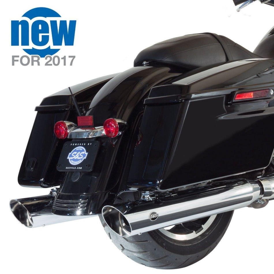 S&S Cycle Chrome 4" Slash Cut Slip Mufflers 50 State Legal Harley Touring 17-25