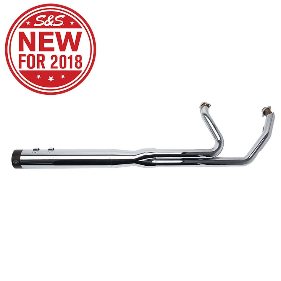 S&S Sidewinder Chrome 2 Into 1 Full System 50 State Exhaust Harley FLH 07-16