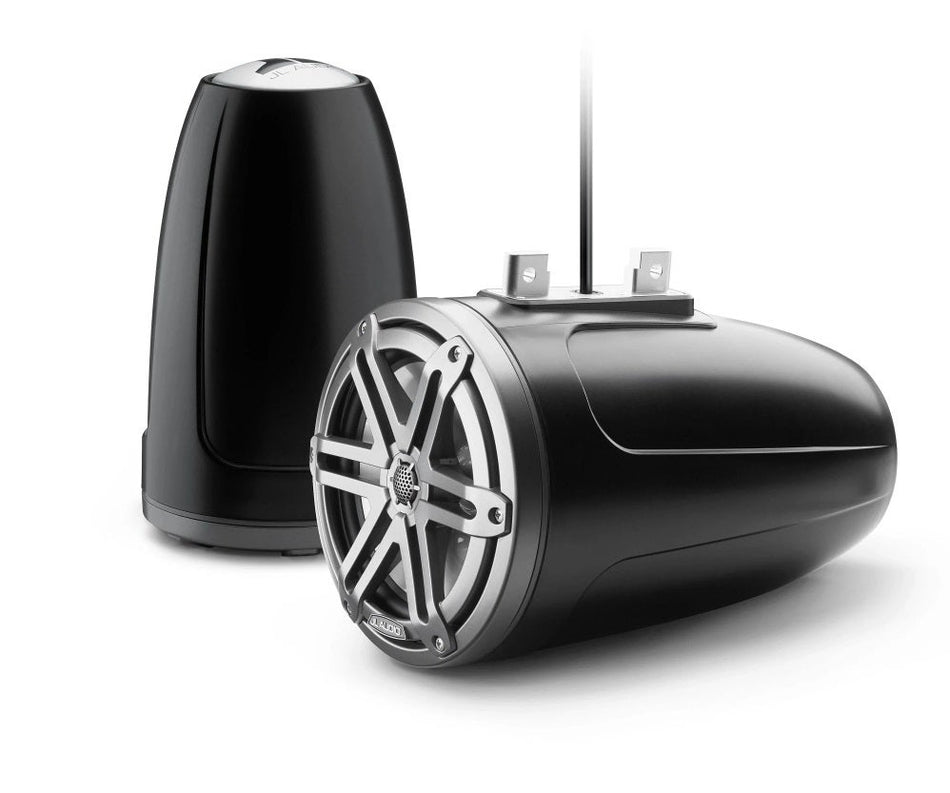 JL Audio 7.7-Inch Enclosed Tower Coaxial System Satin Black Enclosure Gray Sport Grille