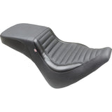 Mustang Black Tuck-N-Roll Squareback Seat 4 Harley