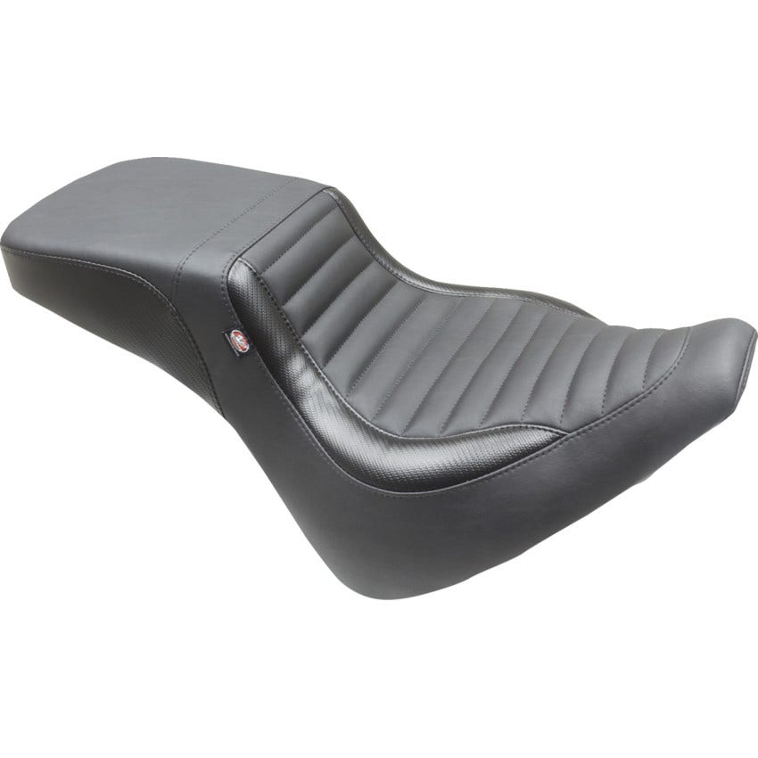 Mustang Black Tuck-N-Roll Squareback Seat 4 Harley