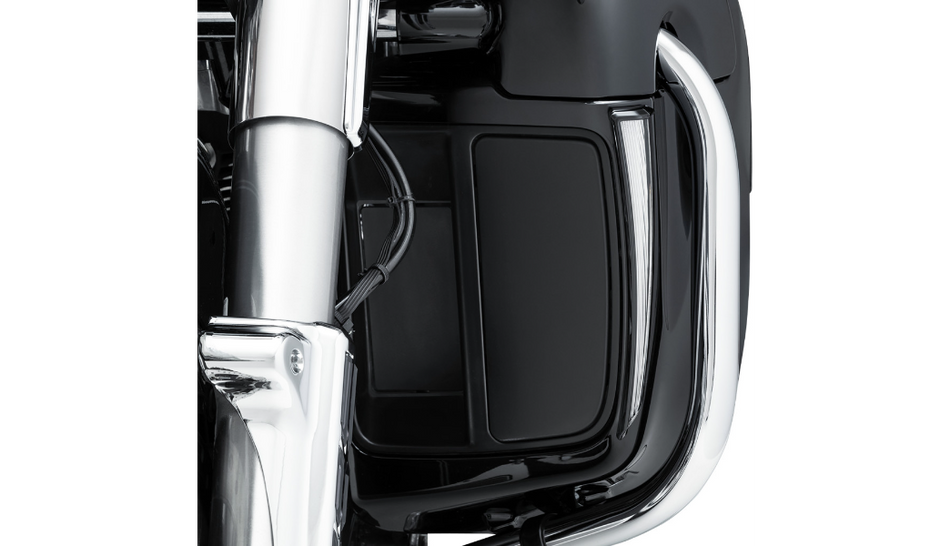 Ciro 45801 Black Lower Fairing Lights Amber White Turn Signals Harley Touring 14-