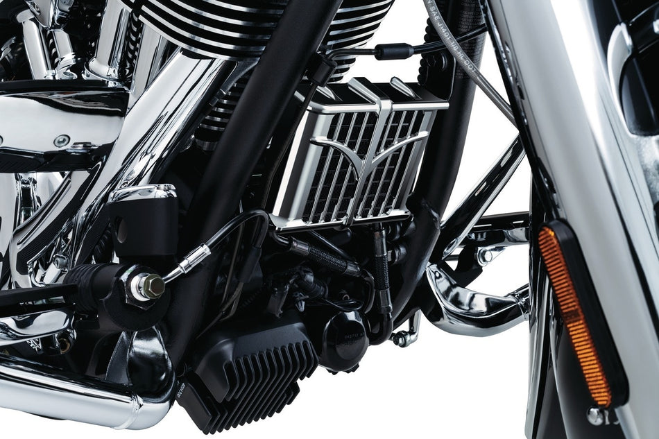 Kuryakyn 5640 Chrome Oil Cooler Cover Indian '14-'18 Models (except Scout Models)