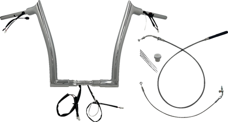 FBI Fat Baggers 1-1/2" EZ Pointed Top Pre-Wired Handlebars for FLTR '23-'26 - Chrome / 14"
