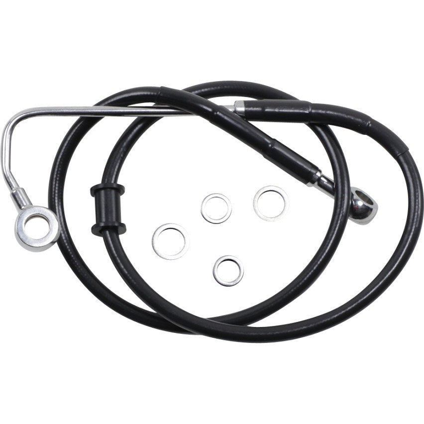 Drag Specialties Black Coated 35-3/4" Brake Line Kit Harley Softail FLSTC 15-17