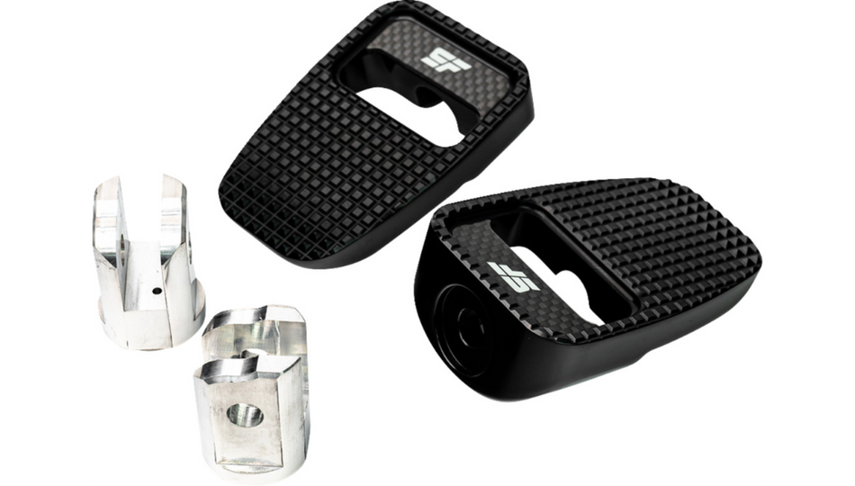 Slyfox Black Anodized Driver Footpegs 4 Harley M8 Softail/ELW Pan Am