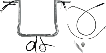 FBI 1-1/4" Flat Top Pre-Wired Handlebars for 24-25 FLHX, 25 FLHXU, 23-25 FLHXSE - Chrome / 16"