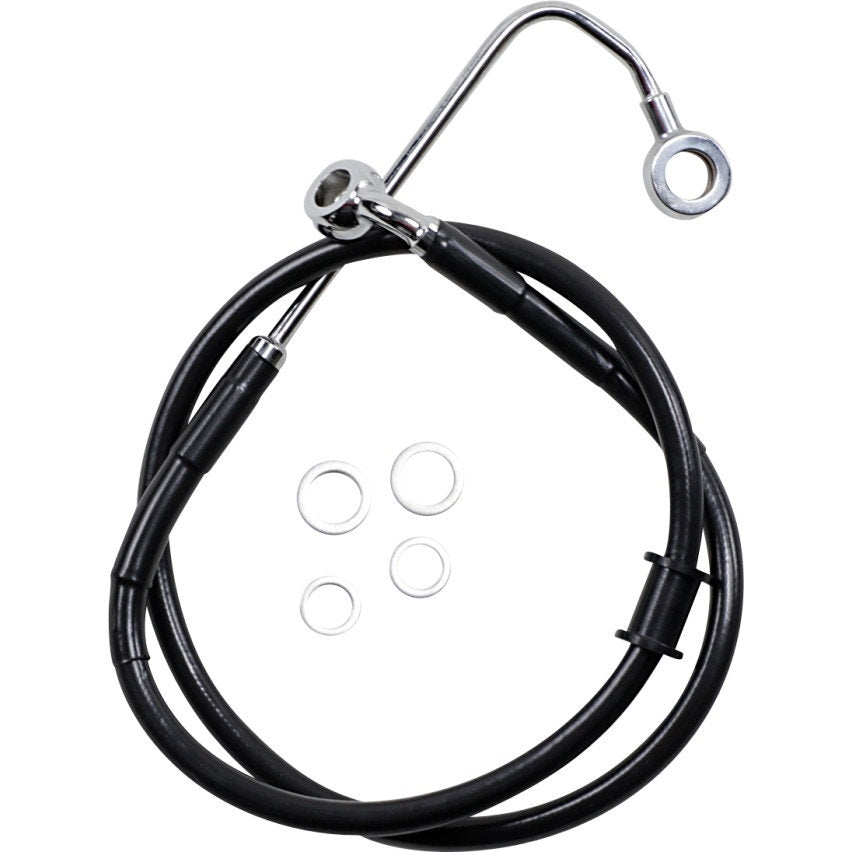 Drag Specialties Black Coated 30-3/4" Brake Line Harley Softail FLST FXSB 15-17