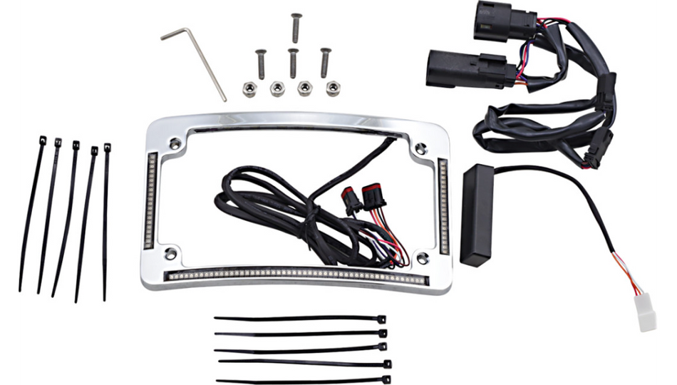 CD LED All-in-1 Signal Radius License Plate Frame 4 Harley FLHR/T 14-23