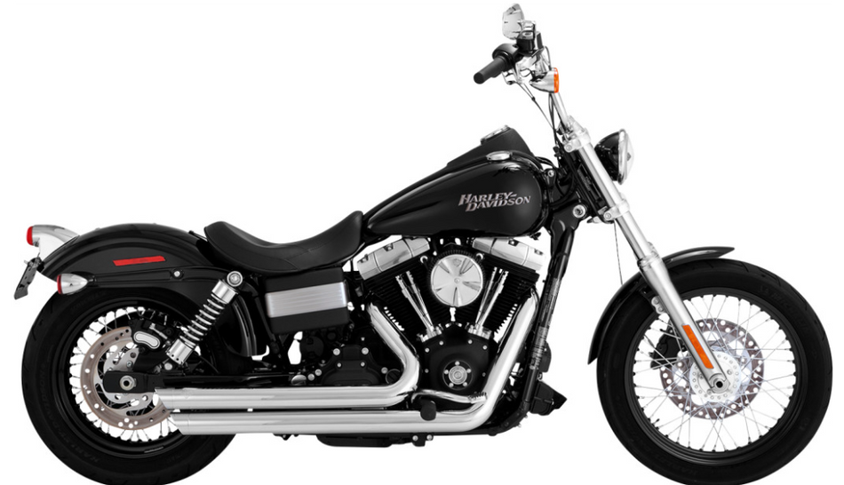 Vance & Hines 17338 Chrome Big Shots Staggered Exhaust for Harley Dyna 06-17