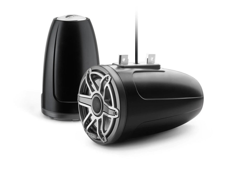 JL Audio 7.7-Inch Enclosed Tower Coaxial System Satin Black Metallic Gray Titanium Sport Grille
