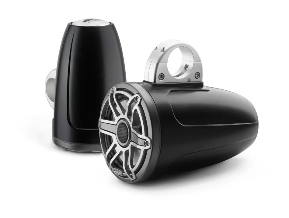 JL Audio 7.7-Inch Enclosed Tower Coaxial System Satin Black Metallic Gray Titanium Sport Grille