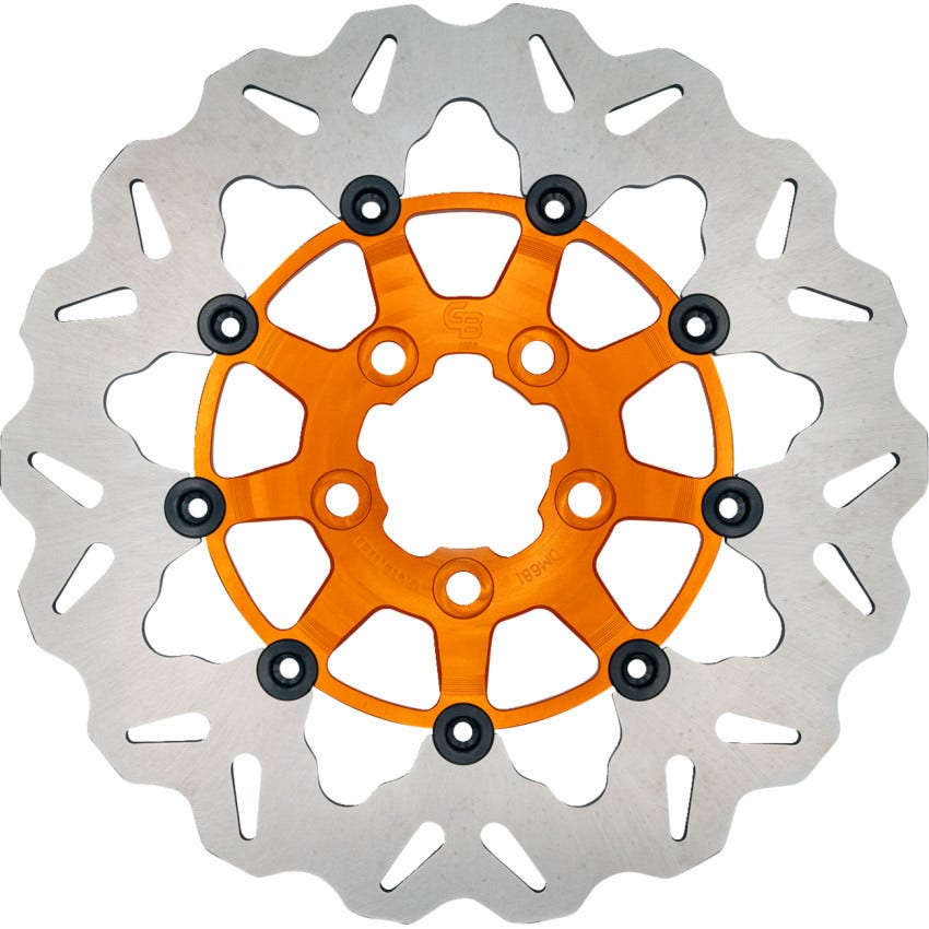 Galfer Wave 11.8" Full Floating Rear Brake Rotor W/Orange Carrier 4 Harley 08-19