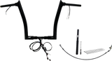 FBI Fat Baggers Wired 1-1/2" Pointed Top Handlebar Kits for FLTR '21-'25 - Black / 14"