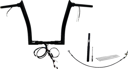 FBI Fat Baggers Wired 1-1/2" Pointed Top Handlebar Kits for FLTR '21-'25 - Black / 14"