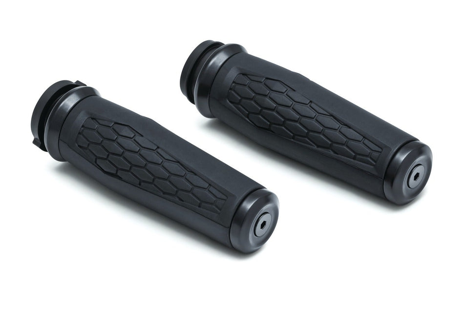 Kuryakyn 5923 Black 1" Hex Grips 08-22 Harley TBW Wire Throttle