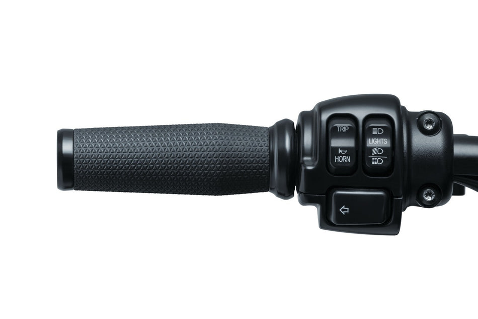 Kuryakyn 5941 Black Thresher Hand Grips Harley Dual Cable Throttle 84-19