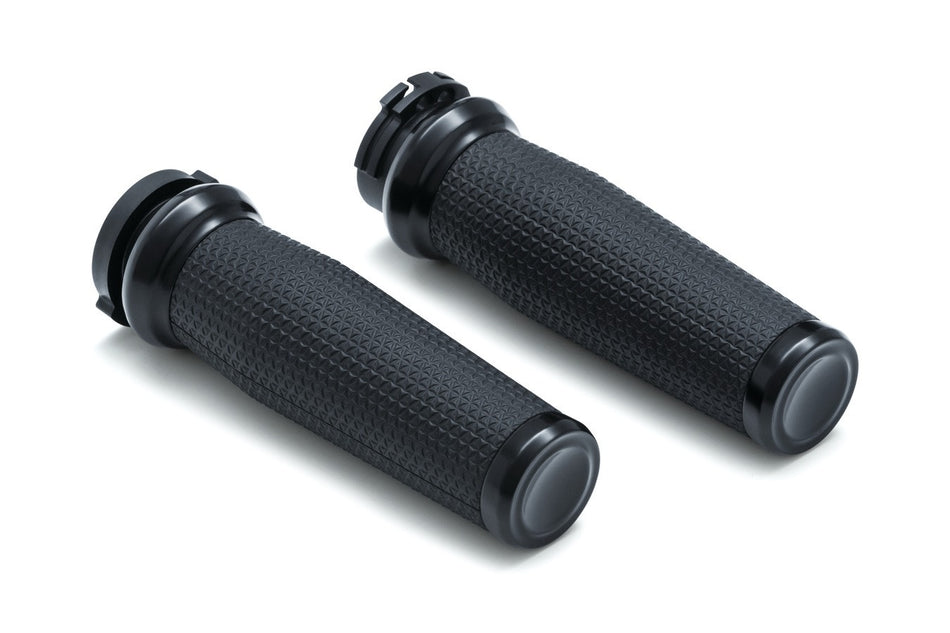 Kuryakyn 5943 Black Thresher Grips Harley TBW Electronic Throttle 08-19 Harley