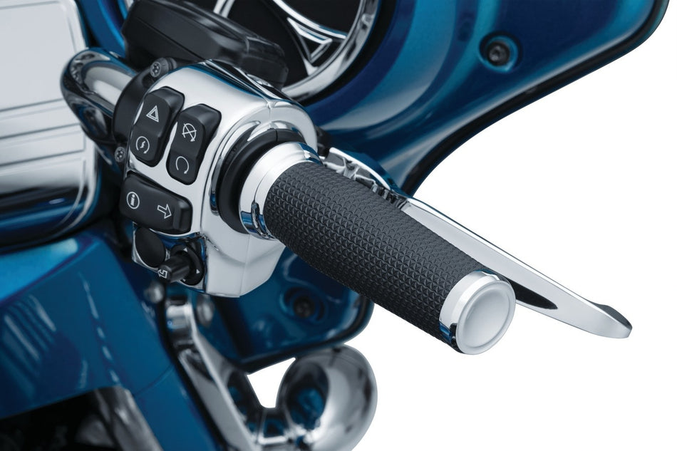 Kuryakyn 5942 Chrome Thresher Grips Harley TBW Electronic Throttle 08-Up Harley