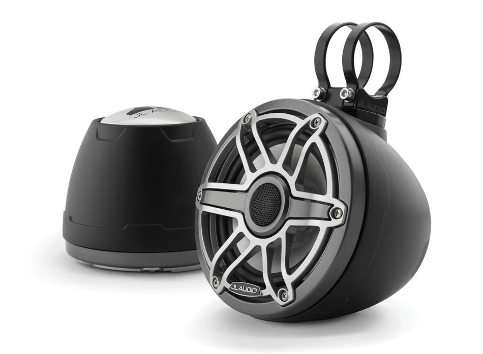 JL Audio 6.5-Inch Enclosed Coaxial System Matte Black Enclosure Titanium Sport Grille