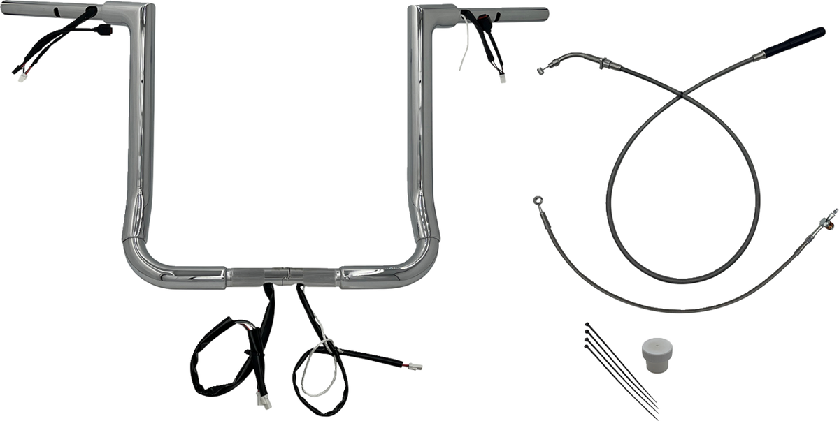 FBI Fat Baggers Wired 1-1/2" Flat Top Handlebar Kits for FLH/X '23-'26 - Chrome