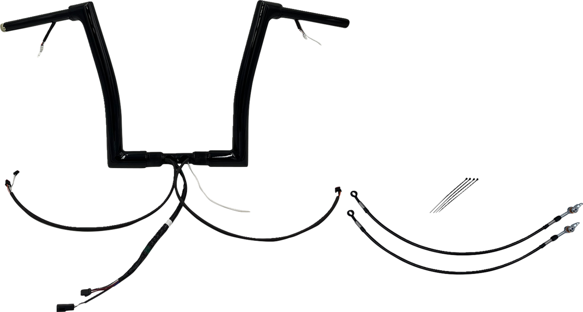 FBI Fat Baggers Wired 1-1/2" Flat Top Handlebar Kits for FLTR '15 - Black / 14"