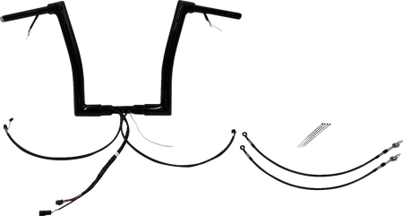 FBI Fat Baggers Wired 1-1/2" Flat Top Handlebar Kits for FLTR '15 - Black / 14"