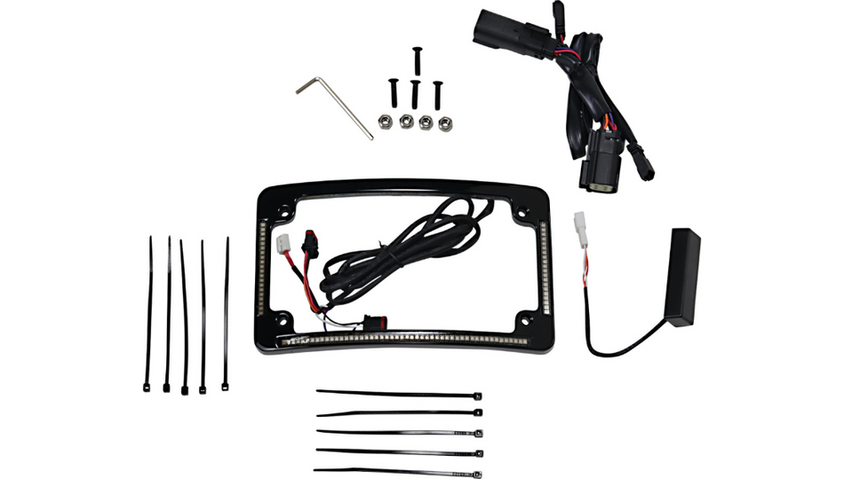 CD LED All-in-1 Signal Radius License Plate Frame 4 Harley FLHR/T 14-23