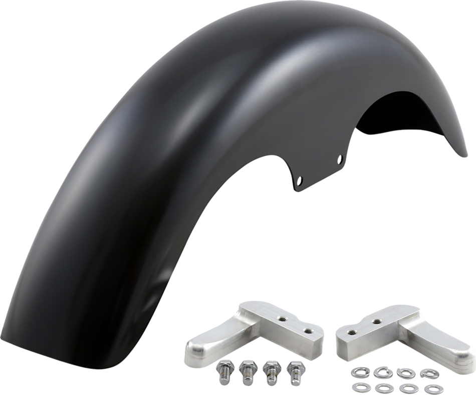 Klock Werks Hugger Series Front Fender with Mounting Blocks for Softail/Dyna - HD Dyna/Softail / 19" / Klub Front Fender
