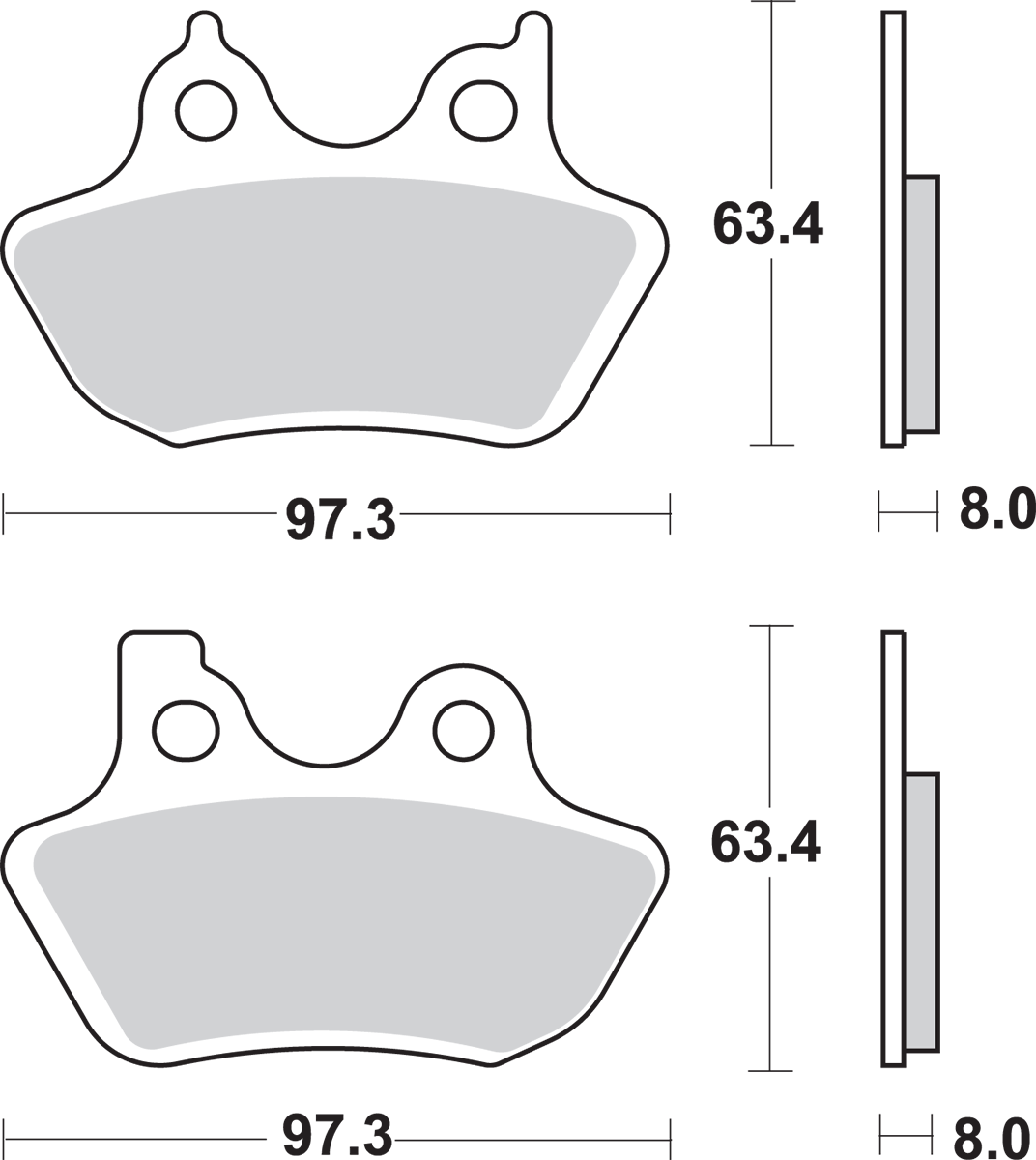 SBS Street Excel Sintered Brake Pads for 1984-2025 Harley-Davidson Touring / Softail / Dyna / FXR / Sportster / Pan America / V-Rod / FX Super Glide / LiveWire