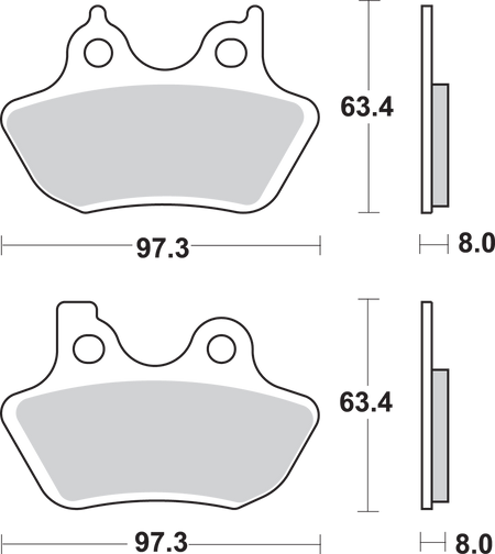 SBS Street Excel Sintered Brake Pads for 1984-2025 Harley-Davidson Touring / Softail / Dyna / FXR / Sportster / Pan America / V-Rod / FX Super Glide / LiveWire
