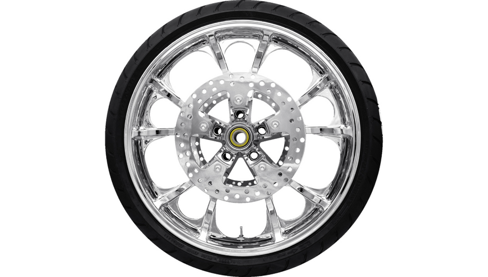 Coastal Moto 3D Chrome Largo Front Wheel W/ Dunlop Tire for 08-23 FLH/T