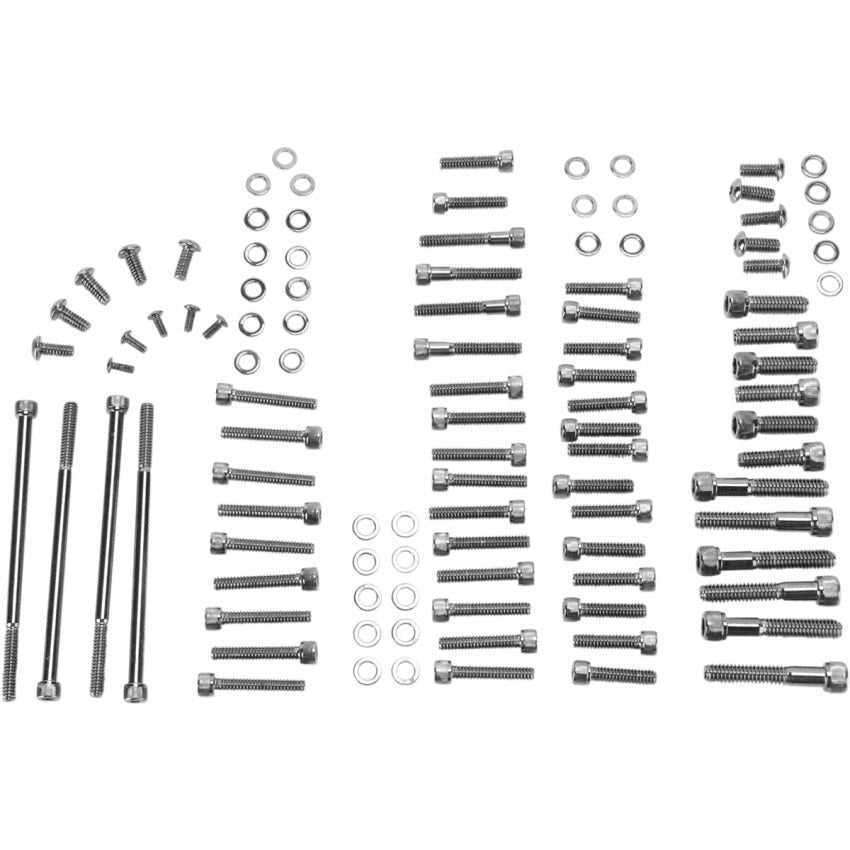 Drag Specialties Black Knurled Complete Motor Bolt Kit 4 Harley 07-16 Touring