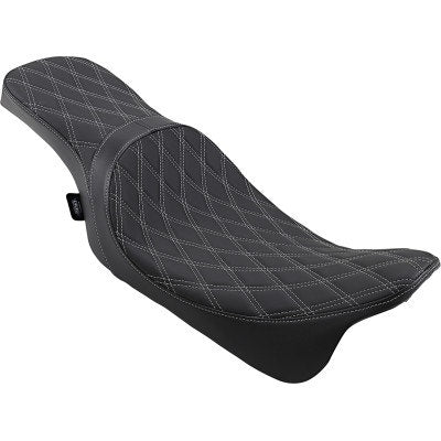 Drag Predator 2-Up Seat Solar Reflective Leather Diamond Silver HD FLH/T 08-Up
