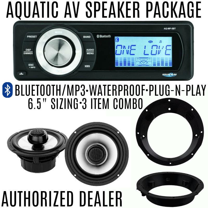 Aquatic AV Bluetooth 5BT Radio w/ Sport Series 200W 6.5" Speakers Package 98-13