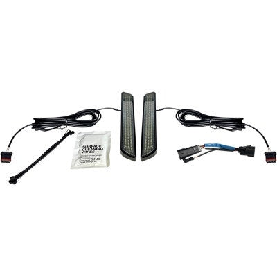 Custom Dynamics LED Front Fork Lightz Smoke Lens Black Harley CVO 09-13
