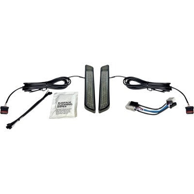 Custom Dynamics LED Front Fork Lightz Smoke Lens Black Harley FLH/T 97-13