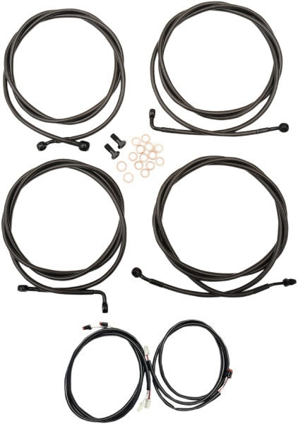 LA Choppers Plug Play Cable Wire Kit 12-14 Ape Hanger ABS Midnight Harley Touring 17-Up