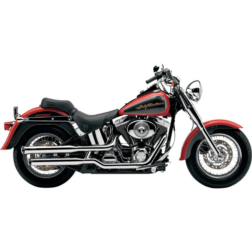 Cobra 6000 Chrome 3" Slash Cut Slip On Mufflers w/Billet Tip Harley 00-06 FLSTF FXSTD