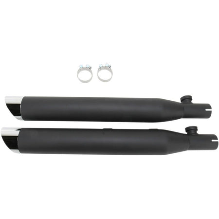 Cobra Black 3" Slash Cut Slip On Mufflers Billet Tip Harley 08-16 FXDF FXDWG  | 6006B