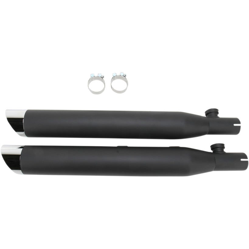 Cobra Black 3" Slash Cut Slip On Mufflers Billet Tip Harley 08-16 FXDF FXDWG  | 6006B