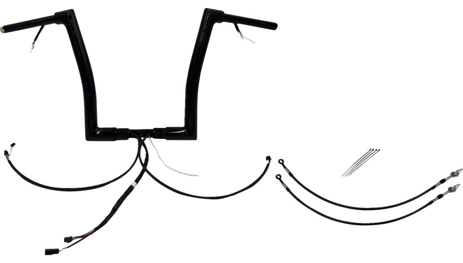 FBI Black 14" Flat Top Plug n Play EZ 1-1/2" Handlebar Kit Harley 15 FLTRX/S